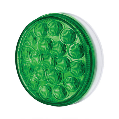 Double Fury Green Auxiliary to Amber Primary Dual Function 19 LED 4" Round Light