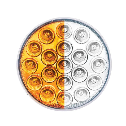 Double Fury White Auxiliary to Amber Primary Dual Function 19 LED 4" Round Light