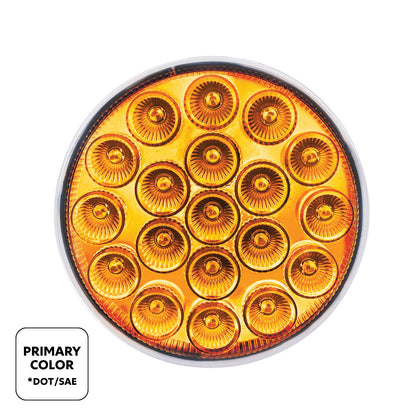 Double Fury White Auxiliary to Amber Primary Dual Function 19 LED 4" Round Light
