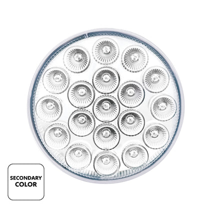 Double Fury White Auxiliary to Amber Primary Dual Function 19 LED 4" Round Light