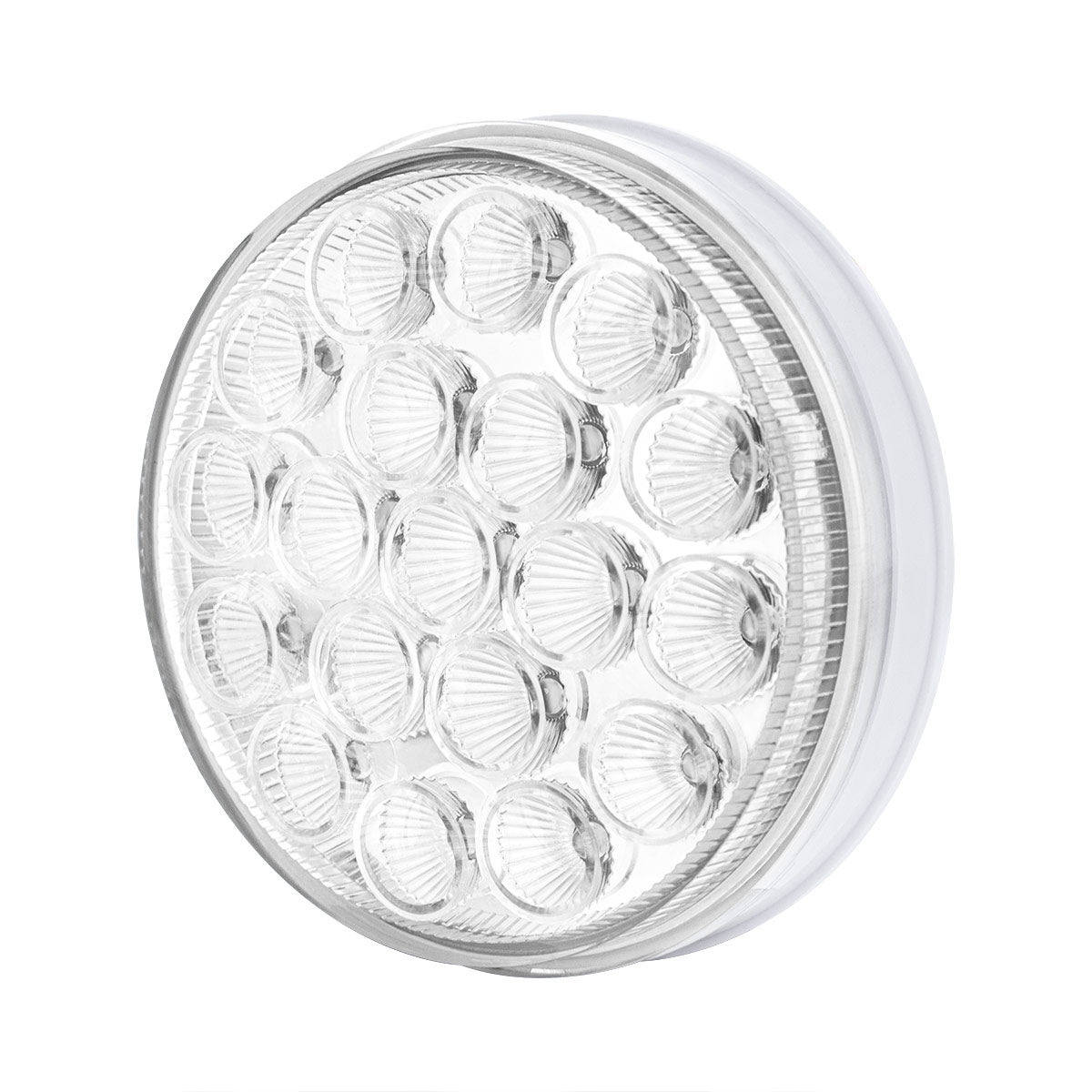 Double Fury White Auxiliary to Amber Primary Dual Function 19 LED 4" Round Light