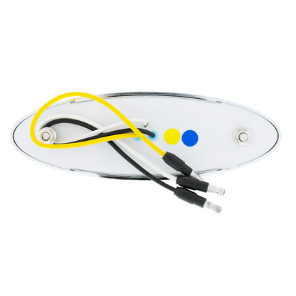 Double Fury Blue Auxiliary to Amber Primary Function 10 LED P1 Style Oval Light with Chrome Bezel