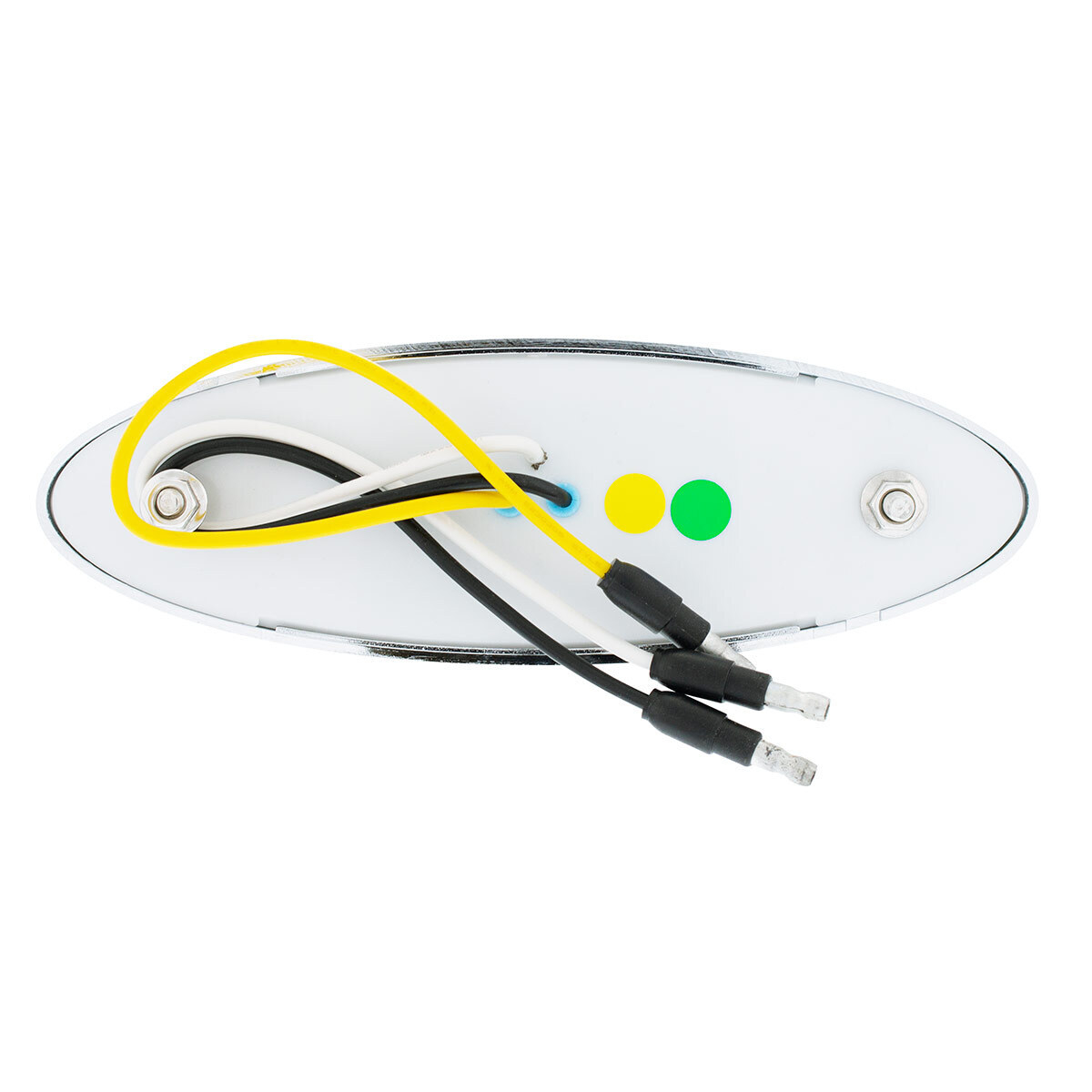 Double Fury Green Auxiliary to Amber Primary Function 10 LED P1 Style Oval Light with Chrome Bezel