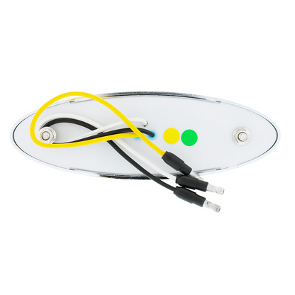 Double Fury Green Auxiliary to Amber Primary Function 10 LED P1 Style Oval Light with Chrome Bezel