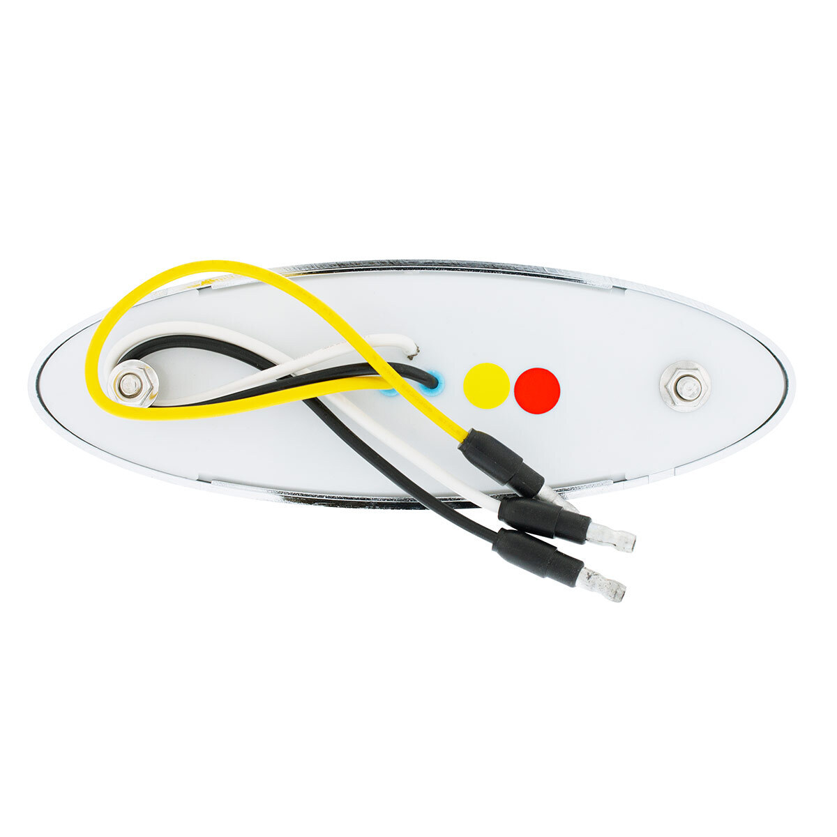 Double Fury Red Auxiliary to Amber Primary Function 10 LED P1 Style Oval Light with Chrome Bezel