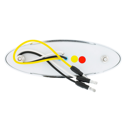 Double Fury Red Auxiliary to Amber Primary Function 10 LED P1 Style Oval Light with Chrome Bezel
