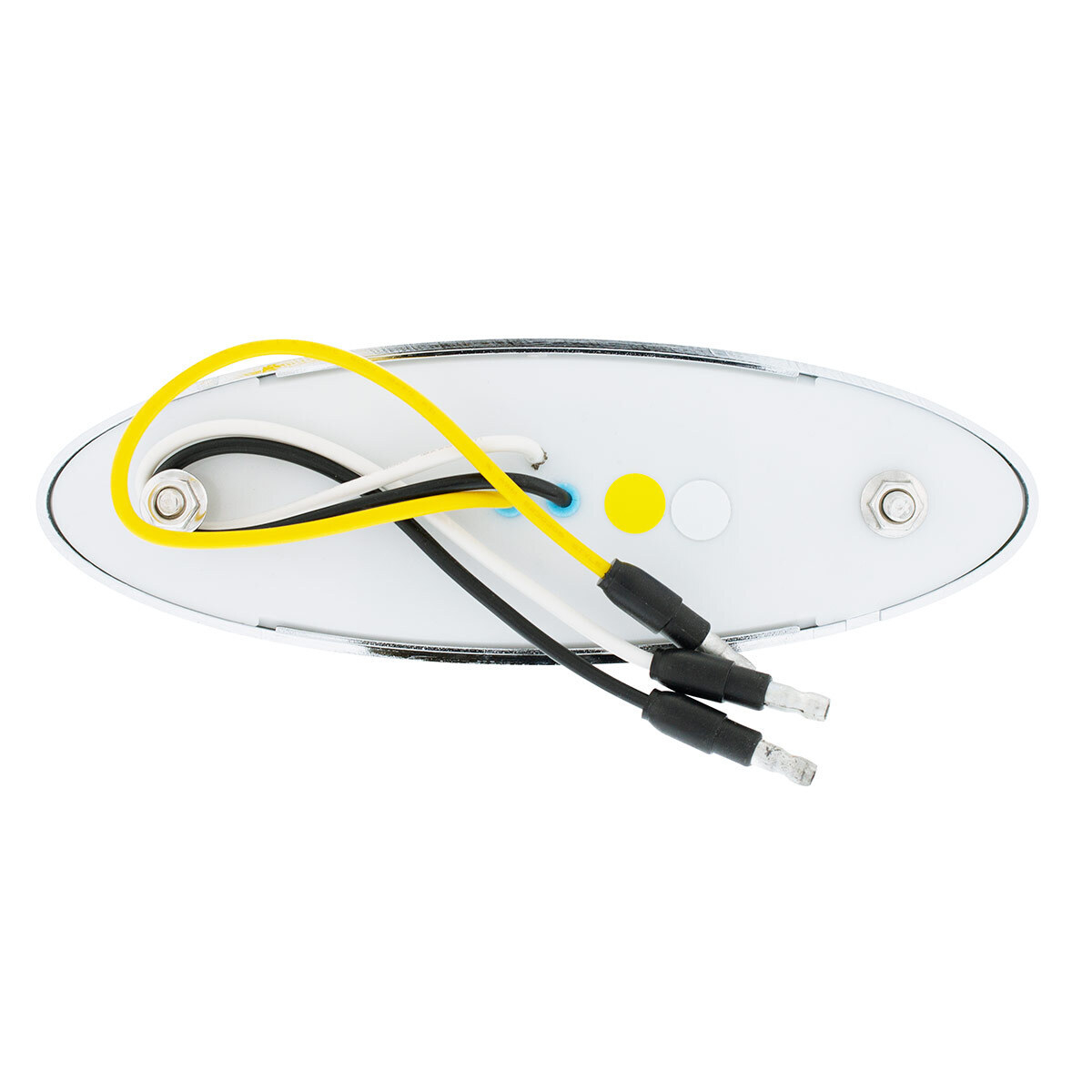 Double Fury White Auxiliary to Amber Primary Function 10 LED P1 Style Oval Light with Chrome Bezel