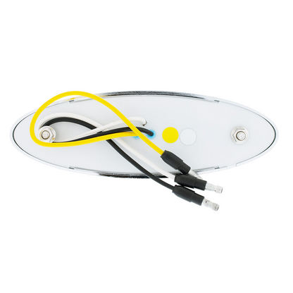Double Fury White Auxiliary to Amber Primary Function 10 LED P1 Style Oval Light with Chrome Bezel