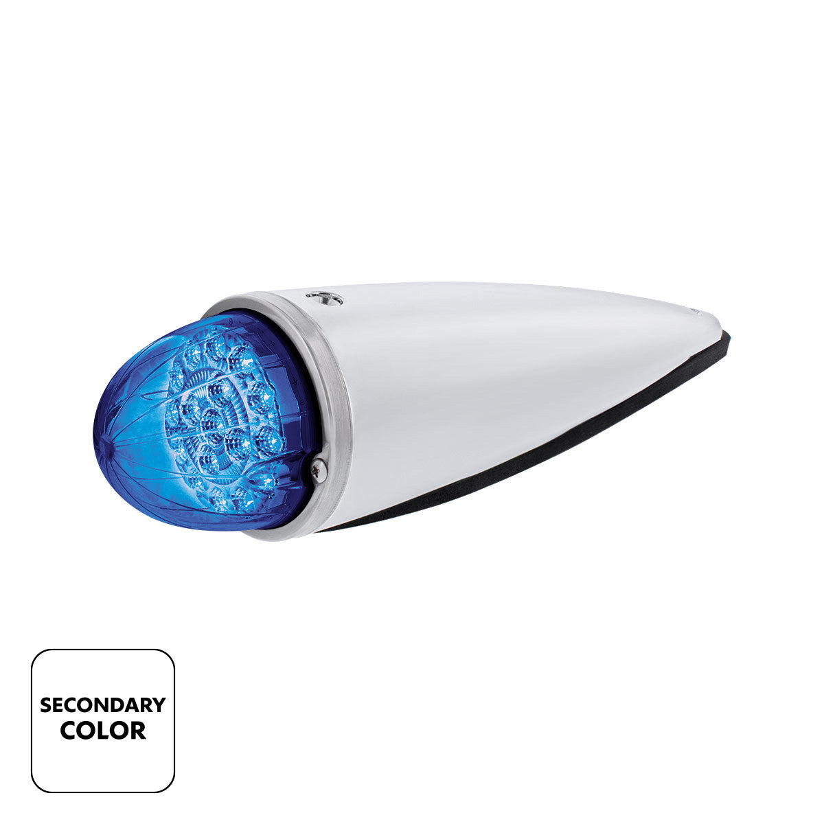 Chrome Plastic Cab Light with 17 LED Double Fury Blue to Amber Watermelon Light