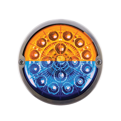 Chrome Plastic Cab Light with 17 LED Double Fury Blue to Amber Watermelon Light