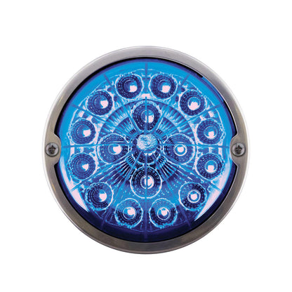 Chrome Plastic Cab Light with 17 LED Double Fury Blue to Amber Watermelon Light