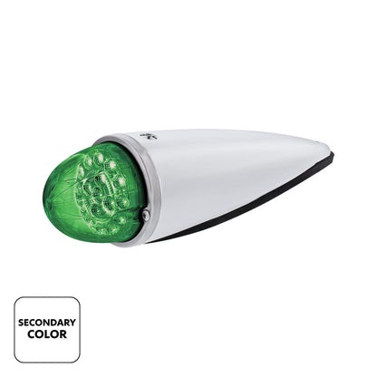 Chrome Plastic Cab Light with 17 LED Double Fury Green to Amber Watermelon Light