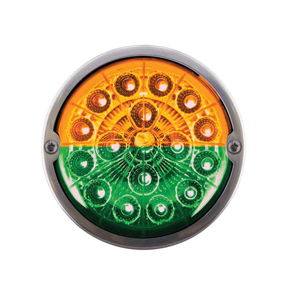 Chrome Plastic Cab Light with 17 LED Double Fury Green to Amber Watermelon Light