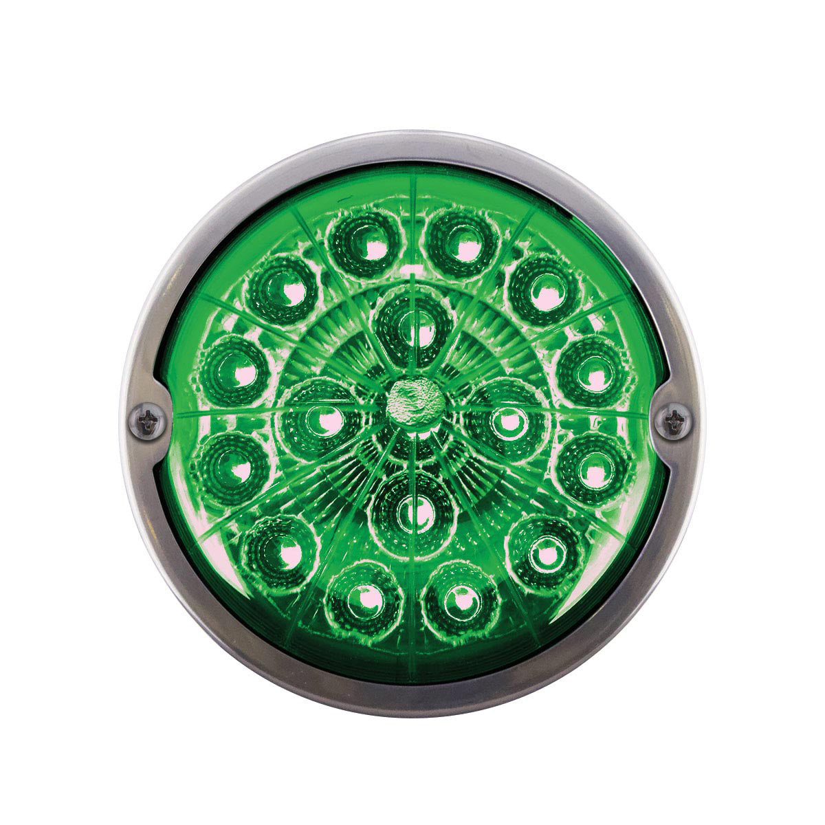 Chrome Plastic Cab Light with 17 LED Double Fury Green to Amber Watermelon Light