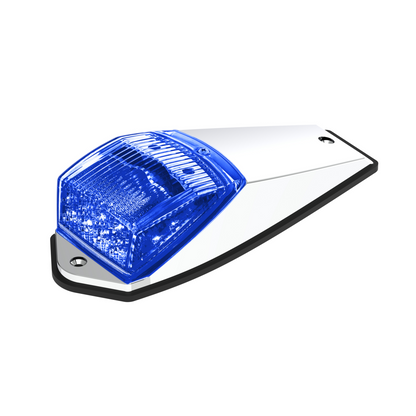 Chrome Plastic Grakon 5000 Style Cab Light with 17 LED Double Fury Blue to Amber Square Cab Light