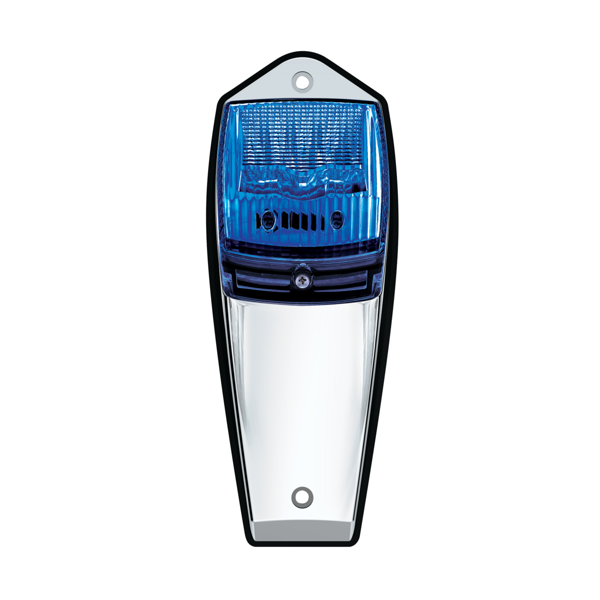 Chrome Plastic Grakon 5000 Style Cab Light with 17 LED Double Fury Blue to Amber Square Cab Light