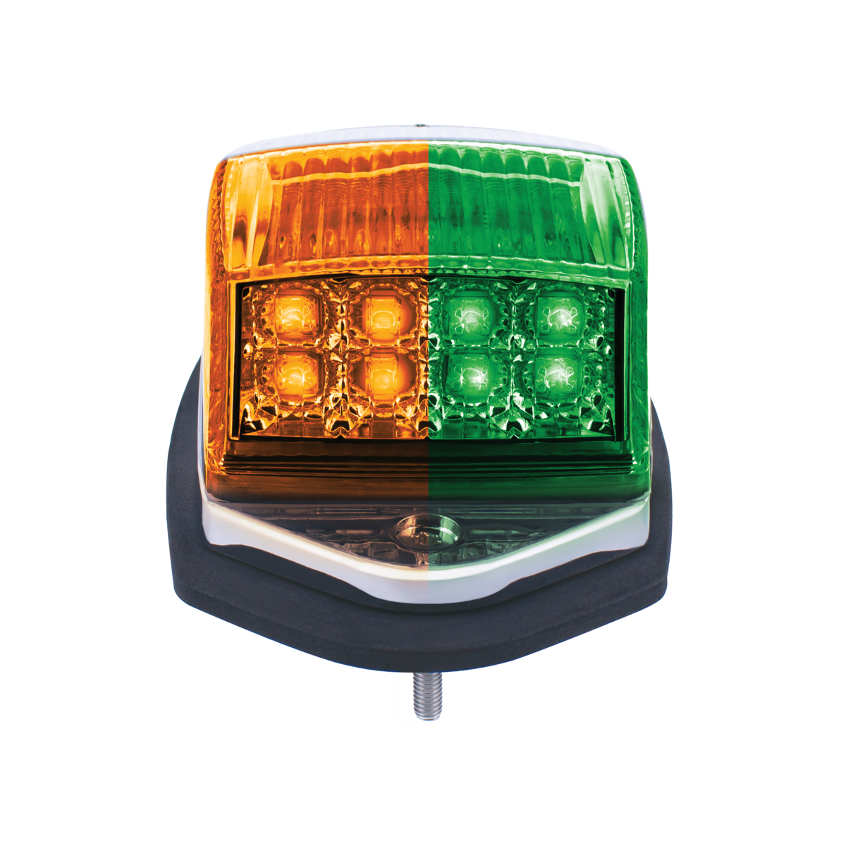 Chrome Plastic Grakon 5000 Style Cab Light with 17 LED Double Fury Green to Amber Square Cab Light