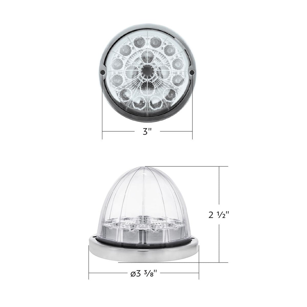 United Pacific Double Fury Purple Auxiliary to Amber Primary Function 17 LED Watermelon Light