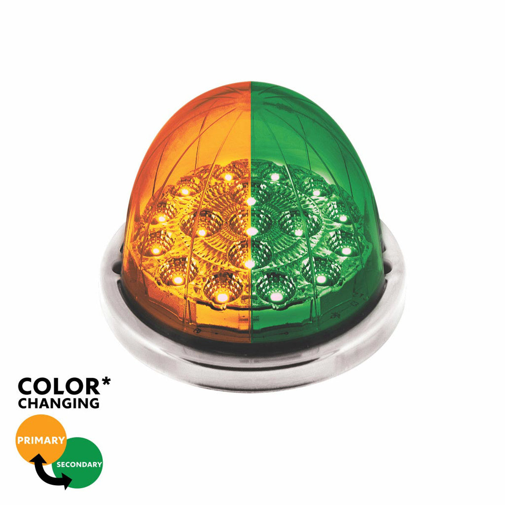 United Pacific Double Fury Green Auxiliary to Amber Primary Function 17 LED Watermelon Light