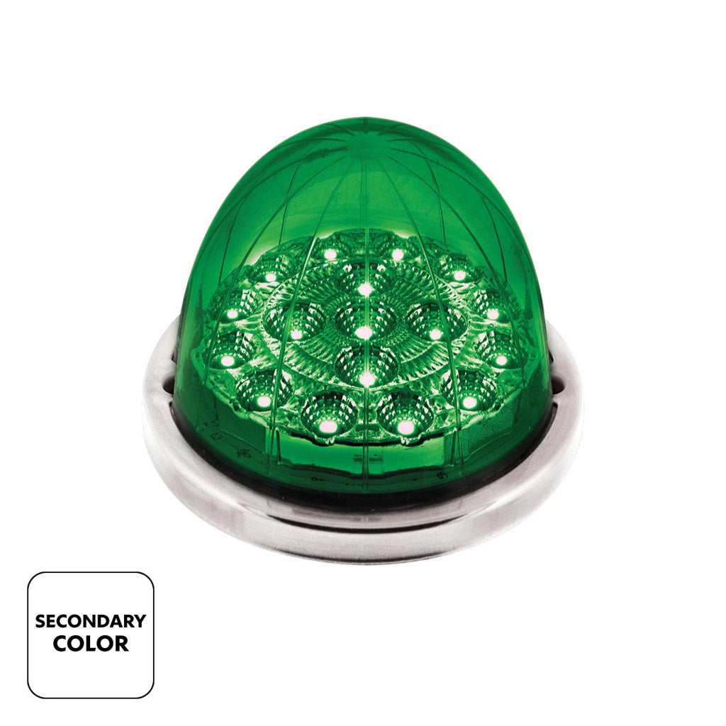 United Pacific Double Fury Green Auxiliary to Amber Primary Function 17 LED Watermelon Light