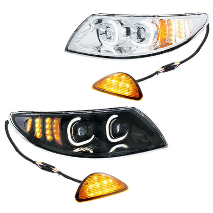 International Durastar and MV LED Projector Headlight with 12 LED Turn, 48 LED Daytime Running Light and 6 LED Rear Facing Turn/Parking Light