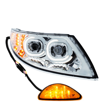 International Durastar and MV LED Projector Headlight with 12 LED Turn, 48 LED Daytime Running Light and 6 LED Rear Facing Turn/Parking Light