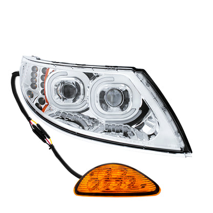 International Durastar and MV LED Projector Headlight with 12 LED Turn, 48 LED Daytime Running Light and 6 LED Rear Facing Turn/Parking Light