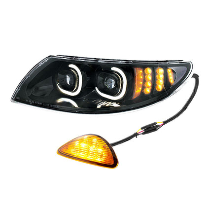 International Durastar and MV LED Projector Headlight with 12 LED Turn, 48 LED Daytime Running Light and 6 LED Rear Facing Turn/Parking Light