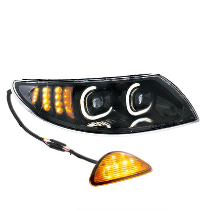International Durastar and MV LED Projector Headlight with 12 LED Turn, 48 LED Daytime Running Light and 6 LED Rear Facing Turn/Parking Light