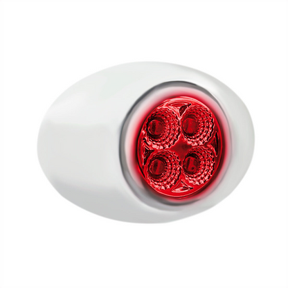 Double Fury Blue Auxiliary to Red Primary Function 4 LED P3 Style Round Light with Chrome Bezel