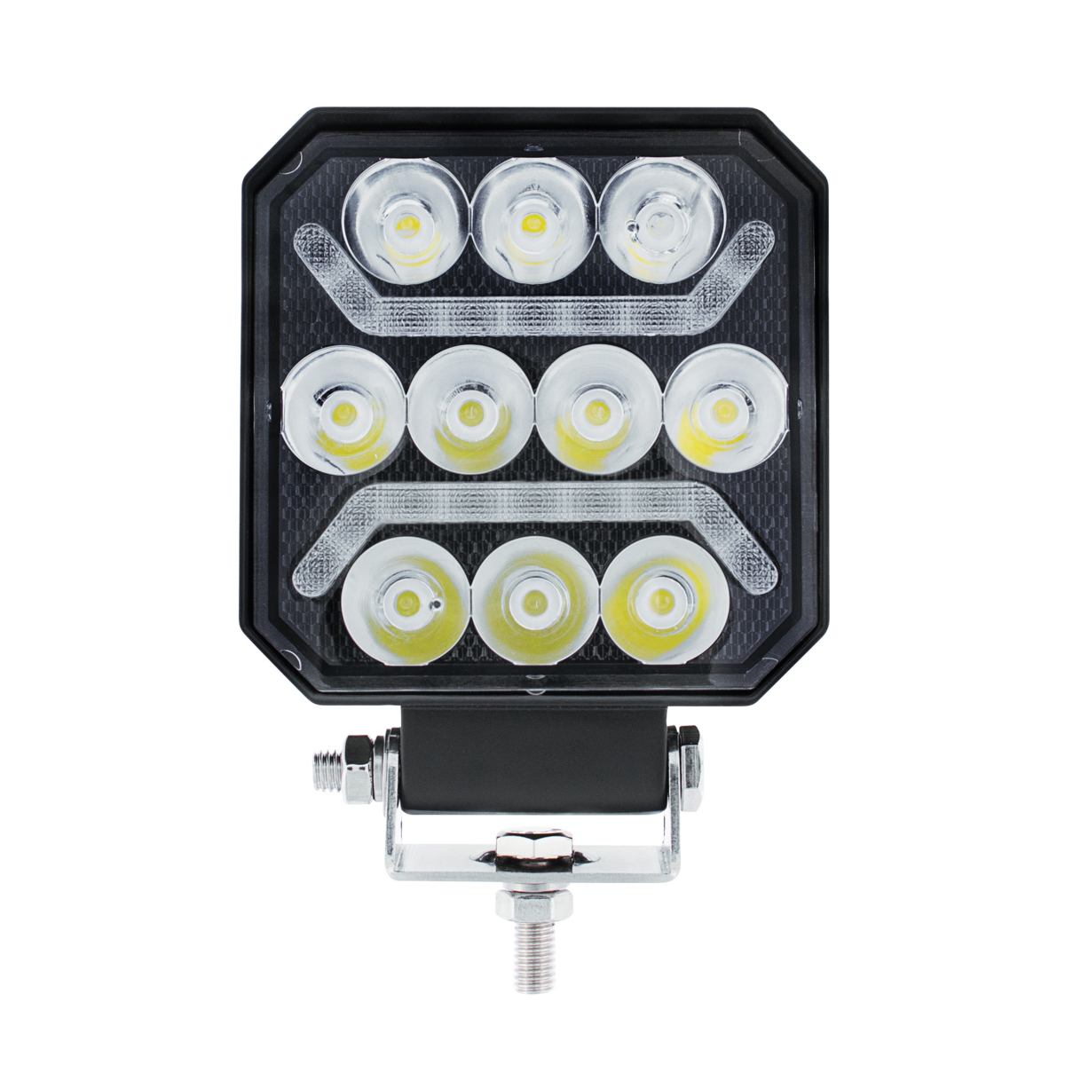 10 High Power LED 4" Square Work Light with "U" LED Light Guide