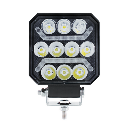 10 High Power LED 4" Square Work Light with "U" LED Light Guide