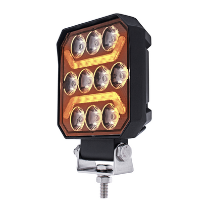10 High Power LED 4" Square Work Light with "U" LED Light Guide