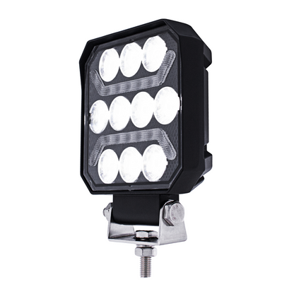 10 High Power LED 4" Square Work Light with "U" LED Light Guide