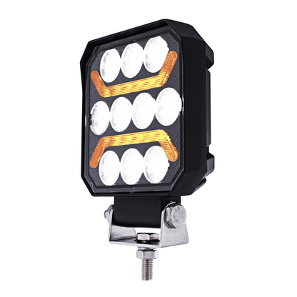 10 High Power LED 4" Square Work Light with "U" LED Light Guide