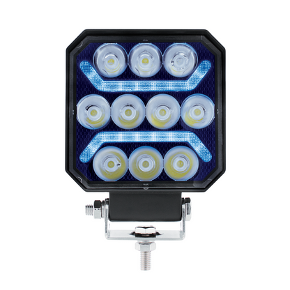 10 High Power LED 4" Square Work Light with "U" LED Light Guide