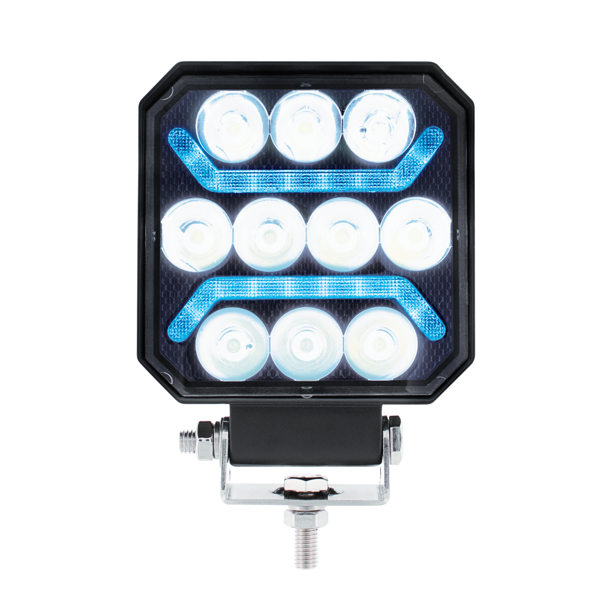 10 High Power LED 4" Square Work Light with "U" LED Light Guide