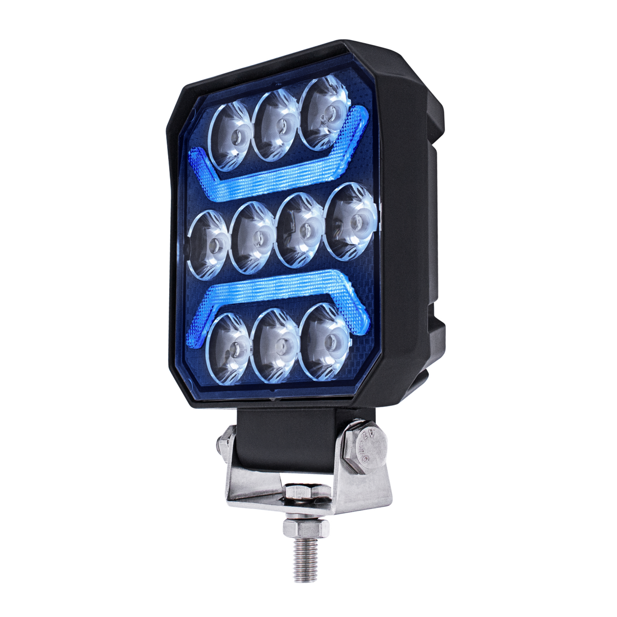 10 High Power LED 4" Square Work Light with "U" LED Light Guide