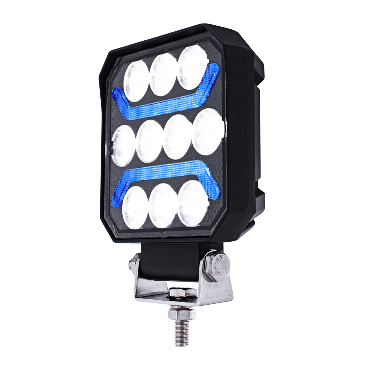 10 High Power LED 4" Square Work Light with "U" LED Light Guide