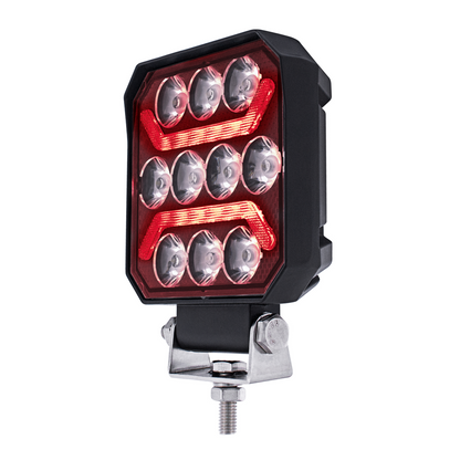 10 High Power LED 4" Square Work Light with "U" LED Light Guide