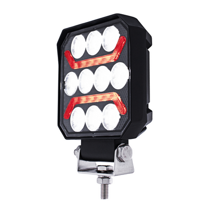 10 High Power LED 4" Square Work Light with "U" LED Light Guide