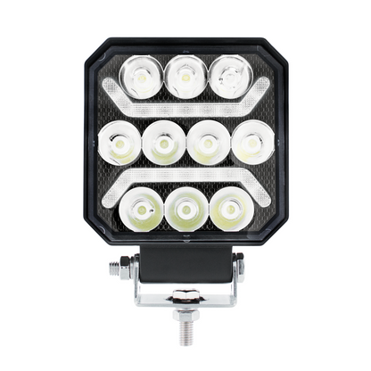 10 High Power LED 4" Square Work Light with "U" LED Light Guide