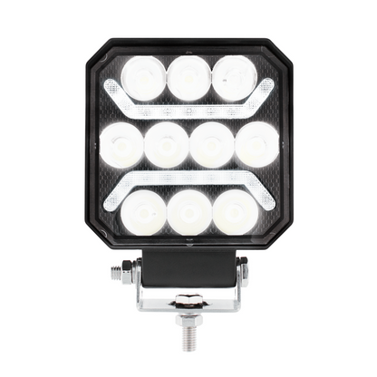 10 High Power LED 4" Square Work Light with "U" LED Light Guide