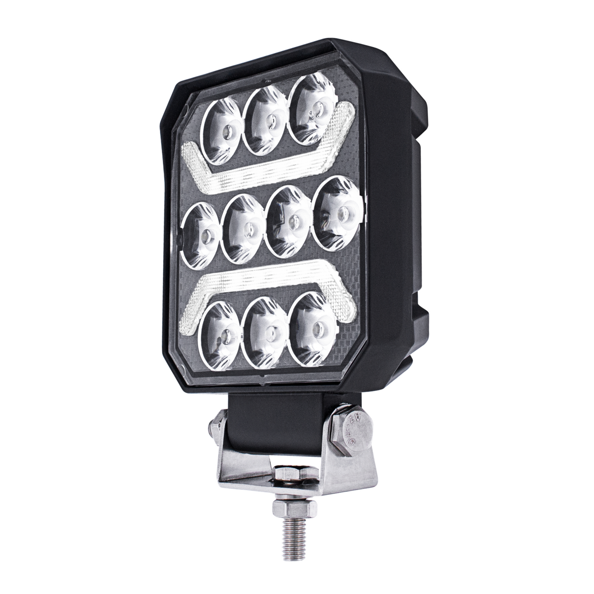 10 High Power LED 4" Square Work Light with "U" LED Light Guide