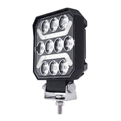 10 High Power LED 4" Square Work Light with "U" LED Light Guide
