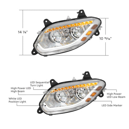 International LT LED Headlight with 12 LED Turn and 72 LED Daytime Running Light