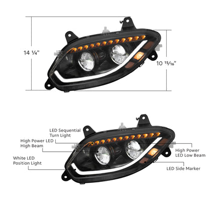 International LT LED Headlight with 12 LED Turn and 72 LED Daytime Running Light