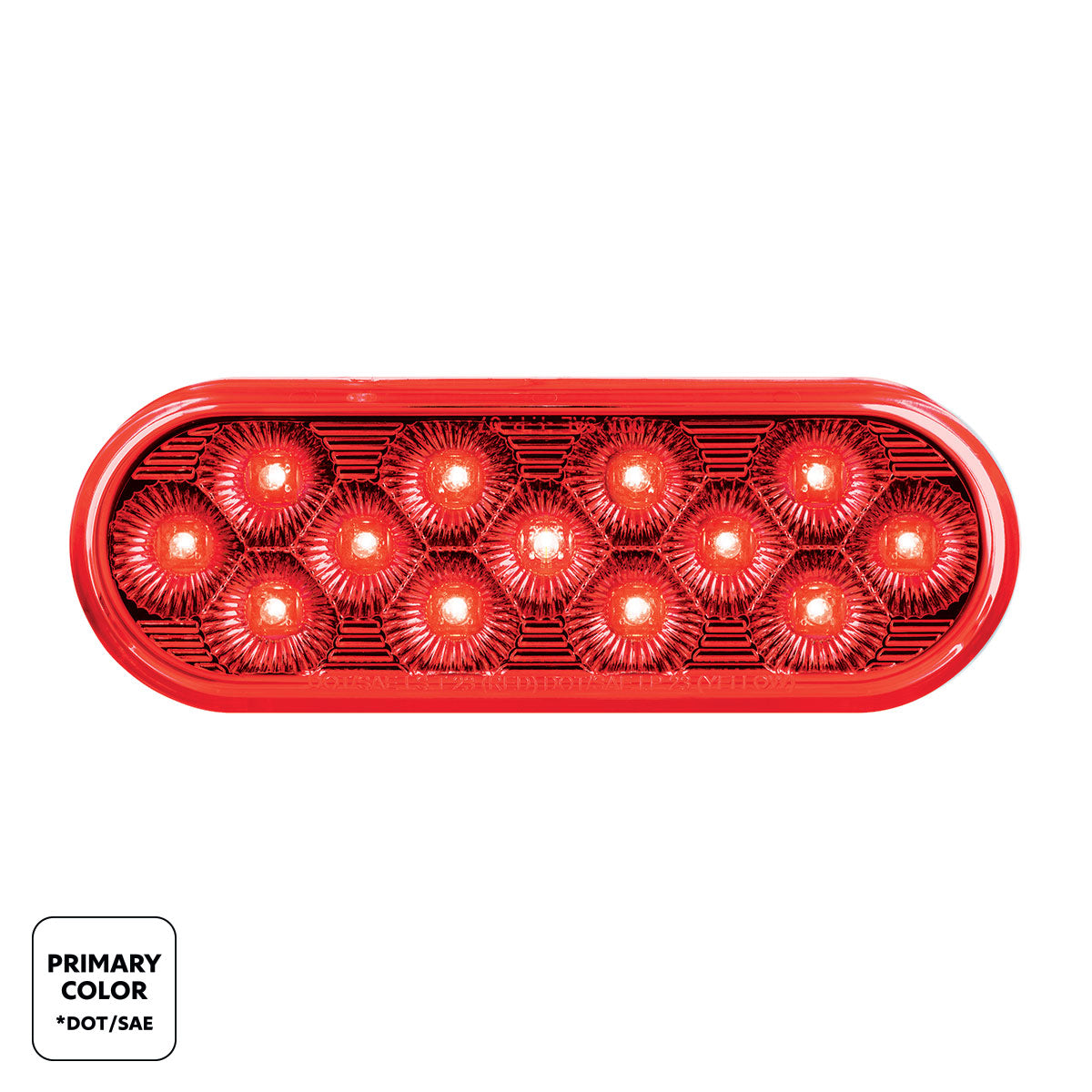 Double Fury Green to Red Primary Dual Function 13 LED 6" Oval Light