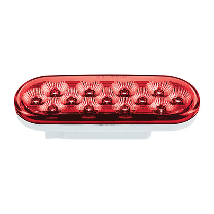 Double Fury Green to Red Primary Dual Function 13 LED 6" Oval Light
