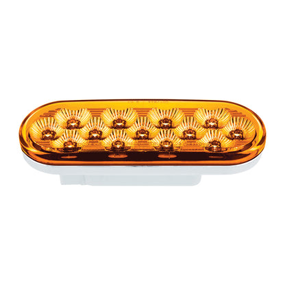 Double Fury White to Amber Primary Dual Function 13 LED 6" Oval Light